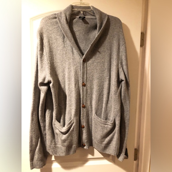 H&M men’s grey button up sweater XL - Picture 2 of 5